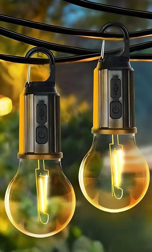 Decorative Hanging Bulb with 3 Modes Tent Lamp for Camping Pac of 2