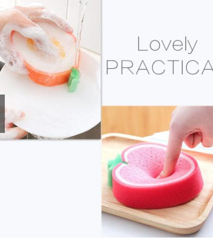 Cleaning Sponge- Fruits Shaped Kitchen/Bathroom Wash Cleaning Sponge (Pack of 2)