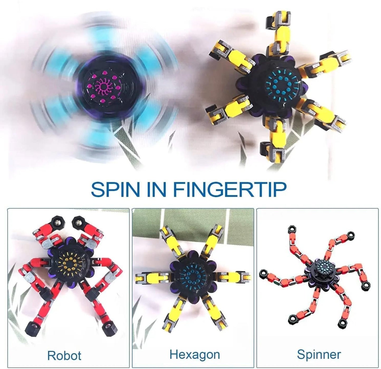 Transformation Robot Fidget Spinner Anti Stress Deformation Gyro Fidget Toys for Adults ( pack of 1 )