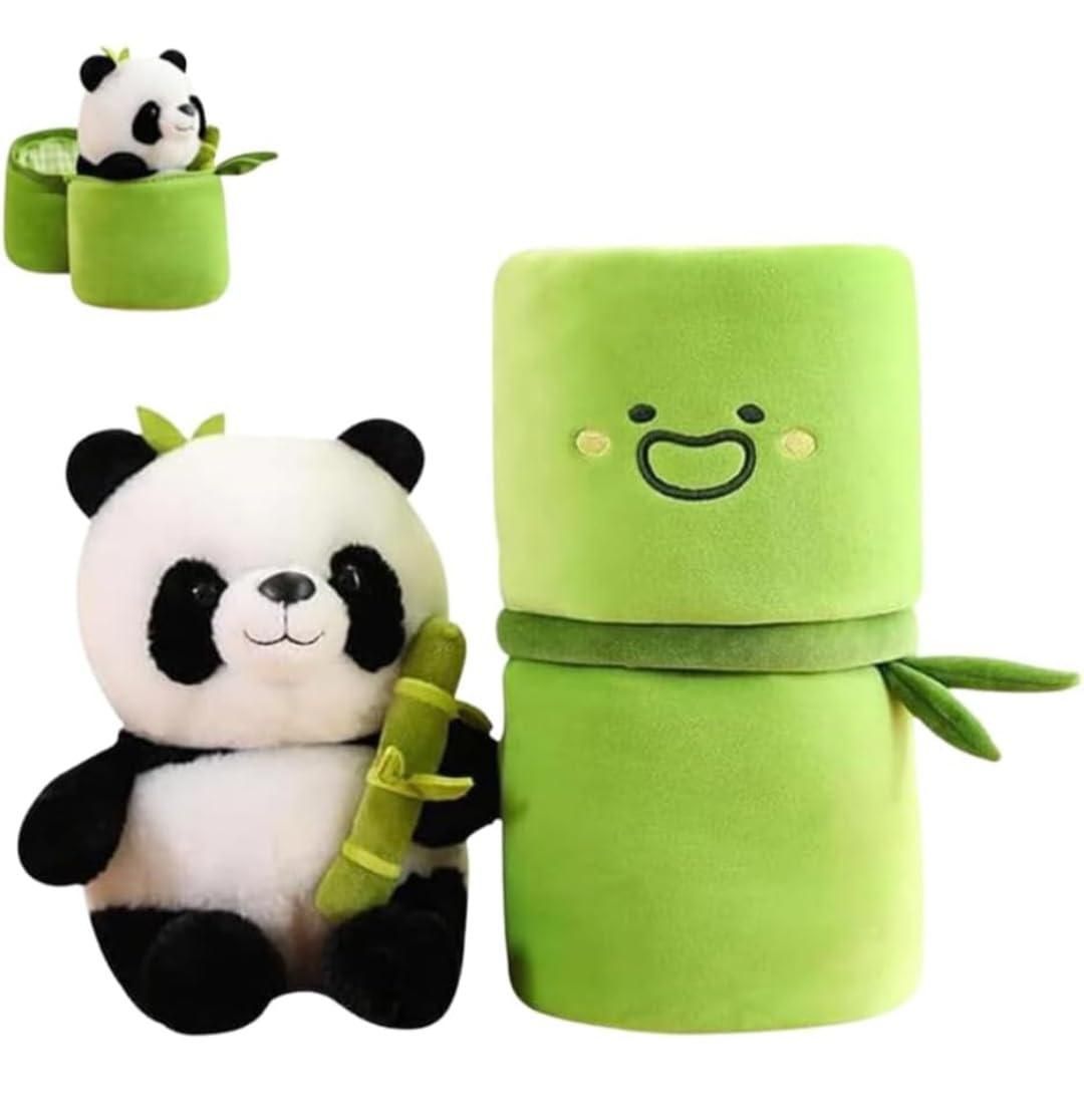 Cute Panda Plush with Bamboo