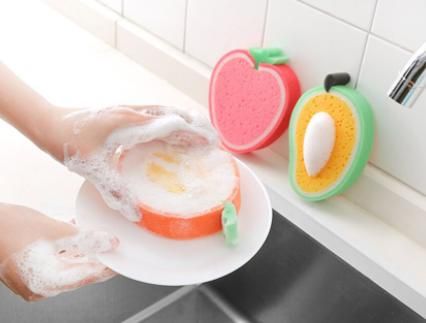 Cleaning Sponge- Fruits Shaped Kitchen/Bathroom Wash Cleaning Sponge (Pack of 2)