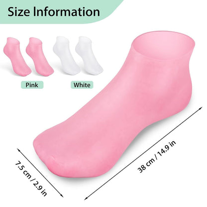 Silicone Moisturizing Socks Anti Slip Aloe Socks for Dry Cracked Feet Women (Pack of 2 Pair)