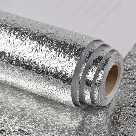 Kitchen Foil Sticker-Kitchen Backsplash Aluminum Foil Sticker ( 2 Meter, 1 Roll )