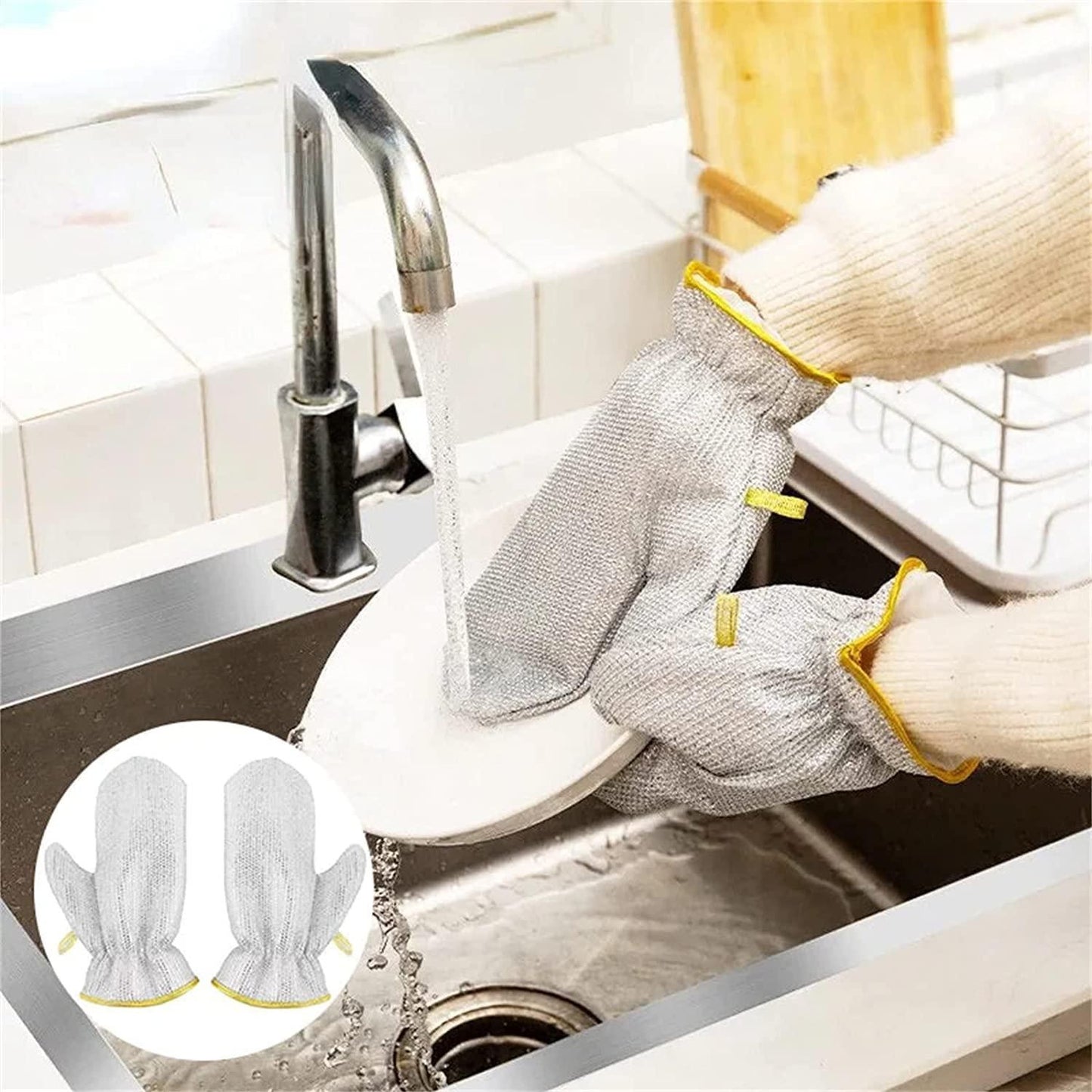 Reusable Kitchen Gloves For Washing Dishes Wiping Pots