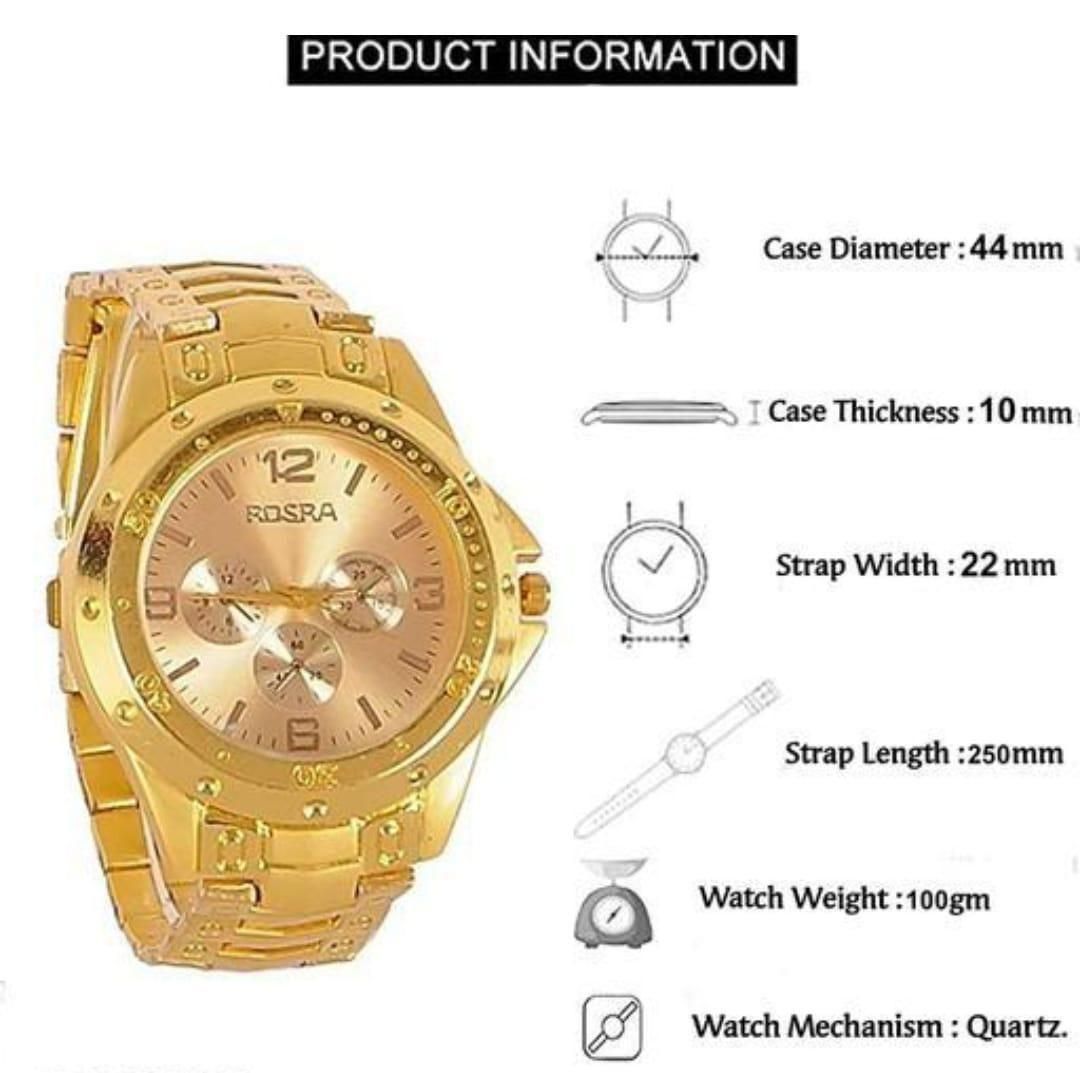 Men's Golden Stainless Steel Watches