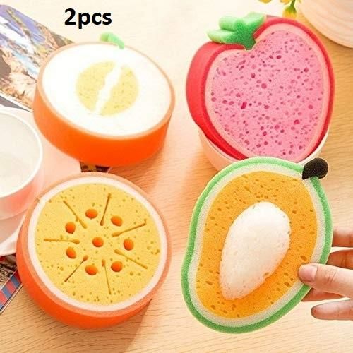 Cleaning Sponge- Fruits Shaped Kitchen/Bathroom Wash Cleaning Sponge (Pack of 2)